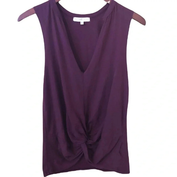 Truly Madly Deeply Tops - Wine colored twist tie front tank .